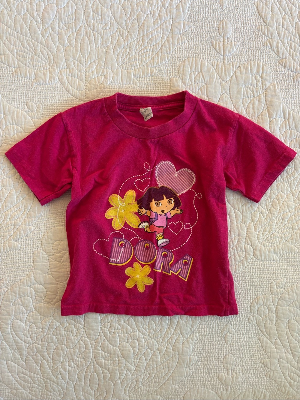 Pacifica Hot Pink Dora Graphic Tee with Yellow Accents